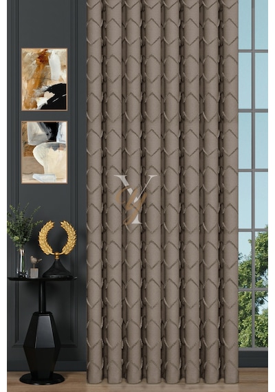 Jakar Kesme Fon Perde Ezgi V-6003 Vizon Vizon