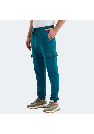 Slazenger VALORA Erkek Cepli Dar Paça Petrol Eşofman Altı