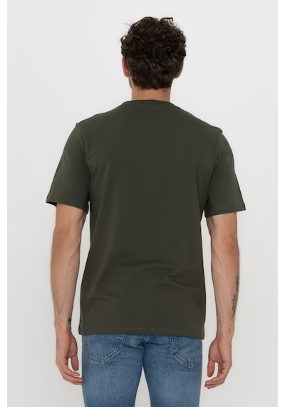 Jack & Jones 12215700 Techlogo Bisiklet Yaka Logolu Tişört Forest Night Haki