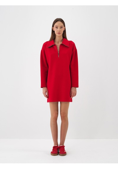 Xint Kırmızı Oversize Pamuklu Elbise 286227