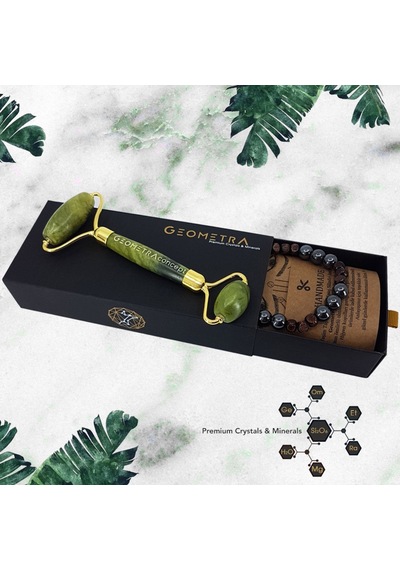 Geometra Jade Roller Gençlik Sirri Premium Yeşim Taşı Masaj Aleti