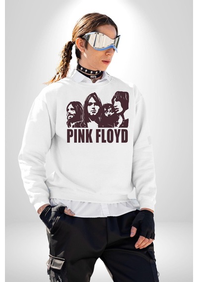 Pink Floyd Unisex Beyaz Sweatshirt Beyaz