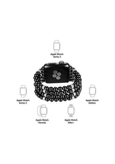 Ally Apple Uyumlu  Watch 7 45 MM 6-5-4 44 MM Full Boncuk Taşlı Kordon Kayı