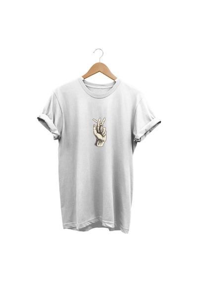 El Desenli Baskılı Tshirt kırmızı