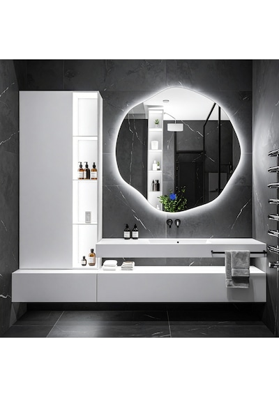 Kael Beyaz Led'li Lavabo & Banyo Aynası Dokunmatik Sensörlü 60 X 60