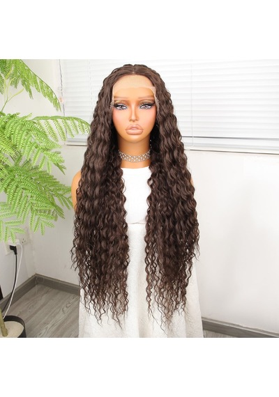 Afro Dalga Kumral Fiber Sentetik Tül Peruk - Zmff-582356 Renkli