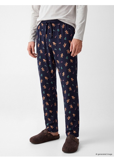 LC Waikiki Lc Waıkıkı Lacivert Yılbaşı Temalı Erkek Pijama Alt