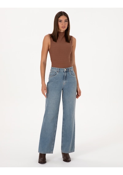 Pierre Cardin Kadın Mavi Pantolon Jean 50308443-vr036 Mavi