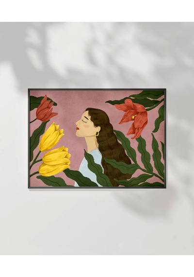 Çerçevesiz Poster Floral Melodi