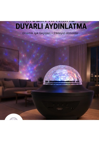 Çok Renkli Projektör Lamba Disko Topu Gece Lambası Kablosuz 92795878