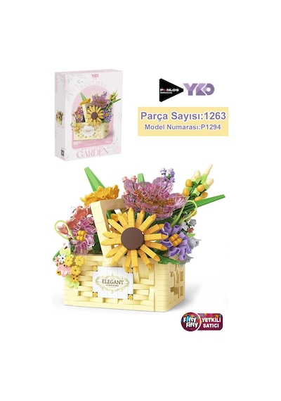 Panlos Yko Serisi Dekoratif Ve Koleksiyonluk Çiçek Buketi Modeli 1263 Parça Yapım Seti -ffp1294