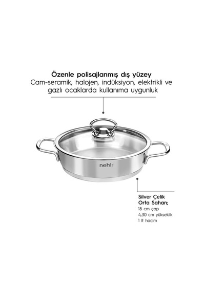 Silver 4 Parça Paslanmaz Çelik Sahan Seti 18-20 Cm 4.7 99 Değerlendirme 23 Soru & Cevap Diğer