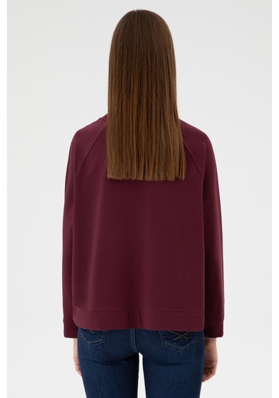 U.S. Polo Assn. Kadın Bordo Regular Bisiklet Yaka Basic Sweatshırt 50313610-VR177
