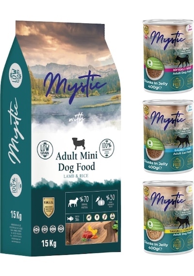Mystic Mini Kuzu Etli Küçük Irk Köpek Maması 15 KG + 3 Adet Konserve Mystic Mini Kuzu Etli Küçük Irk Köpek Maması 15 KG + 3 Adet Konserve