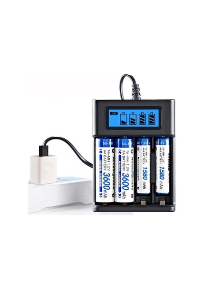 Pil Şarj Cihazı Dört Yuvalı - 1.2v Ni-mh/ni-cd Aa/aaa/gt-bc03