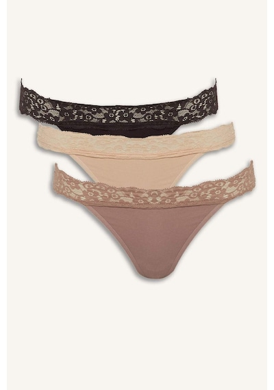 Defacto Dantel Detaylı 3lü Külot-fall İn Love F2124ax25aubr178 Bordo