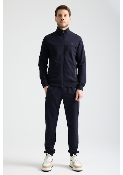 Shooter Sportswear Shooter Erkek Luxe Eşofman Takımı Rahat Kalıp Manşetli Minimal Logo Lacivert