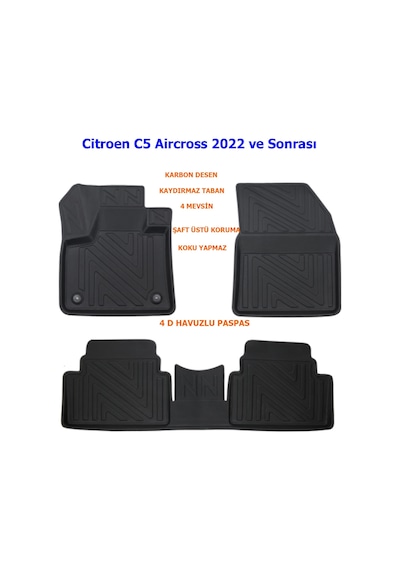 Citroen C5 Aircross 2022 Ve Sonrası 4d Premium Havuzlu Paspas