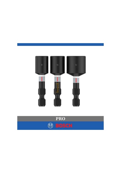 Bosch Pro Impact 8-10-13 Mm 3'lü Manyetik Çatı Lokması 2608521u64