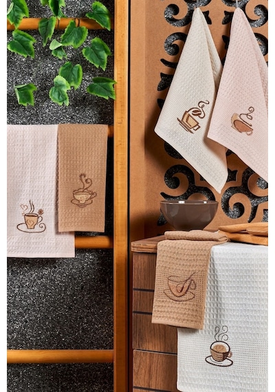 Casnack 6'lı Mutfak Havlusu Seti 40x60 - Kahve