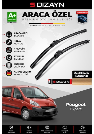 S-dizayn Peugeot Expert Ön Cam Silecek Seti 2007-2016 Premium Araca Özel 70-50 Cm A+ Kalite
