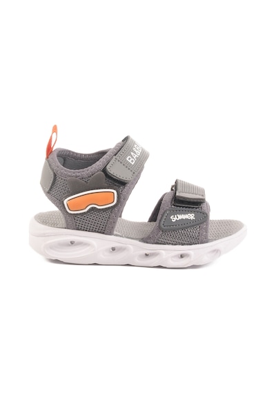 Füme Cırtlı Işıklı Kız Bebek Sandalet 018127 B Füme