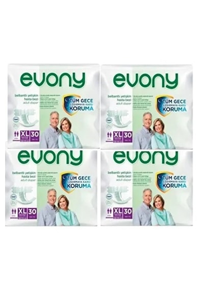 Evony Belbantlı Yetişkin Hasta Bezi Xlarge 120 Adet 4x30 Paket XL