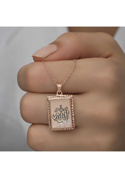 Casera's Gümüş Rose Allah Yazılı Kadın Kolye Csr2180869 Gümüş