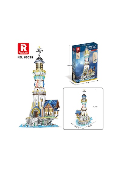 Reobrix 66028 Deniz Feneri Yaratıcı Yapı Blok Seti Building Blocks European Century:lighthouse - 2966 Parça