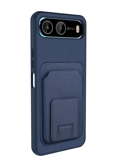 Adige İnfinix Hot 60i 5g Kılıf Bikart Kartlıklı Standlı Lacivert