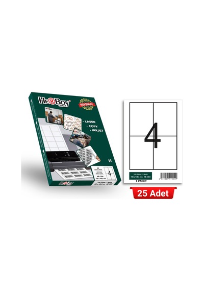 Herboy Hb-1204 105 X 148,5 Mm A4 Laser Etiket 25 Adet