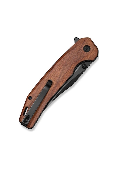 Sencut Vornix Guibourtia Wood Handle Black 9cr18mov Blade Kamp Çakı Kahverengi