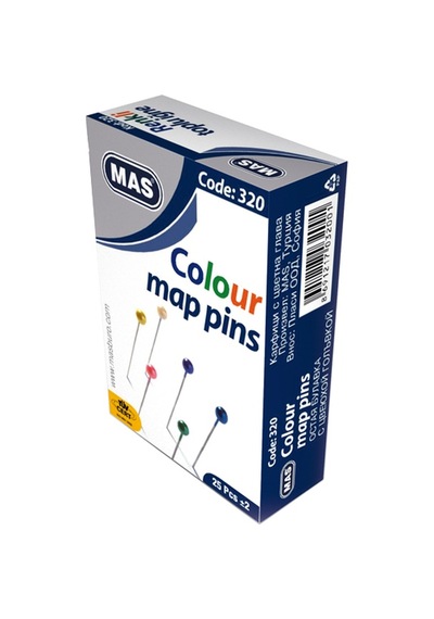Mas Toplu İğne Renkli Başlı 32 Mm 320 36 Adet