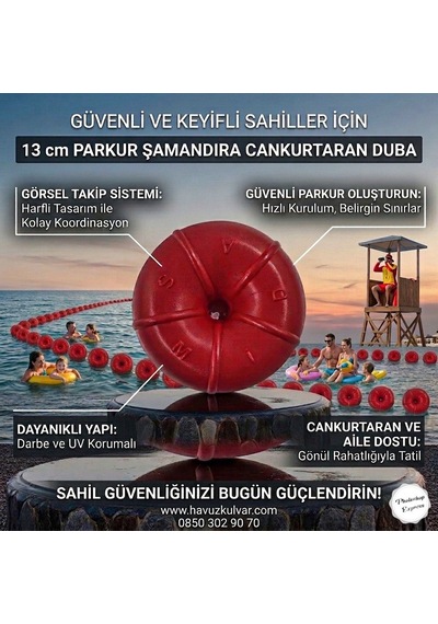 Parkkur Şamandıra No:8 100 Adet Paket Kırmızı Beyaz Beyaz - Kırmızı