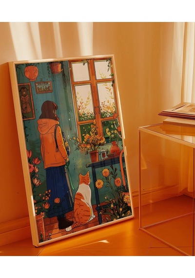 Çerçevesiz Poster Doğal Işık Ve Çiçekler