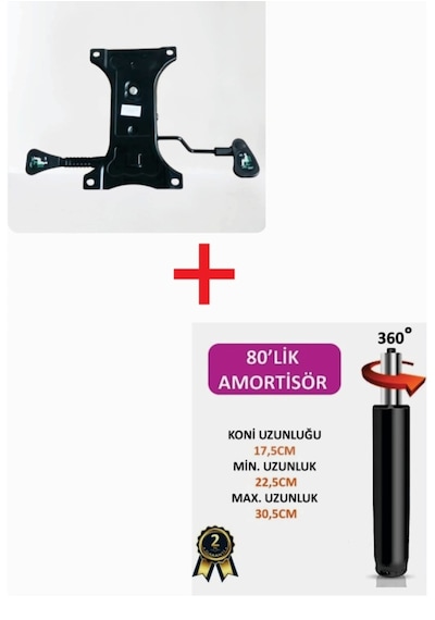 Sandofis Çift Kollu Premium Mekanizma+80'lik Siyah Amortisör