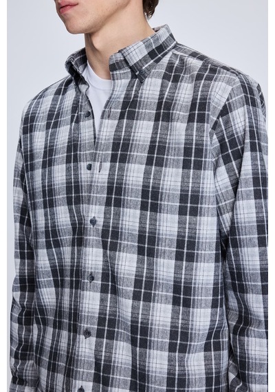 Hatemoğlu Gri Slim Fit Kareli Düğmeli Yaka Uzun Kollu Pamuklu Gömlek 19151010014a 140 1964071 Gri Hatemoğlu Gri Slim Fit Kareli Düğmeli Yaka Uzun Kollu Pamuklu Gömlek 19151010014a 140 1964071 Gri