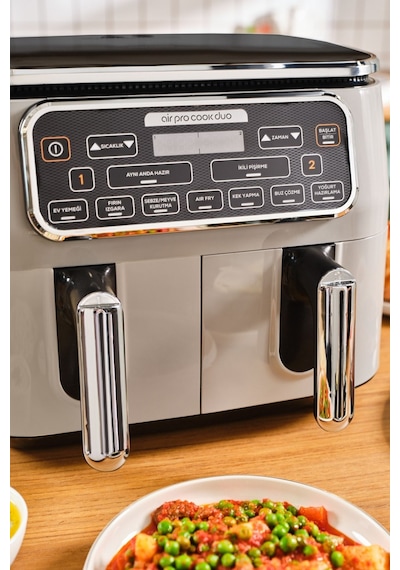 Karaca Air Pro Cook Duo Ev Yemeği Xxxl 8 Kişilik Airfryer 4 + 4 L