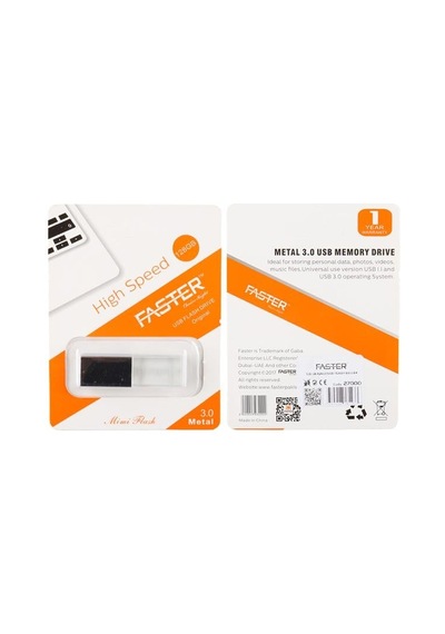 Faster 128 Gb Mimi Serisi Usb 3.0 Yüksek Hızlı Mavi Işıklı Metal Flash Bellek -