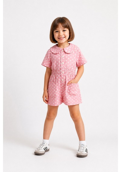 Eray Alp Kids Kız Çocuk Pembe Puantiyeli Tulum