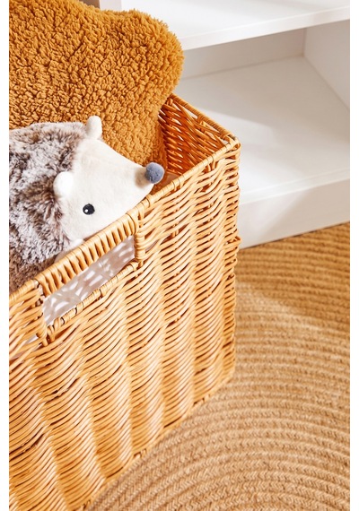Ocean Home Textile Çocuk Odası Yıkanabilir Bej Pp Rattan Sepet 33 X 33 X 33 Cm