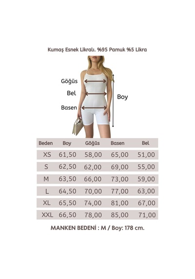 Penyebizden Kadın Body İp Askılı Şort Tulum-beyaz