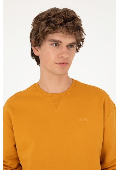 U.S. Polo Assn. Erkek Bisiklet Yaka Hardal Basic Şardonlu Sweatshirt 50295148-VR072