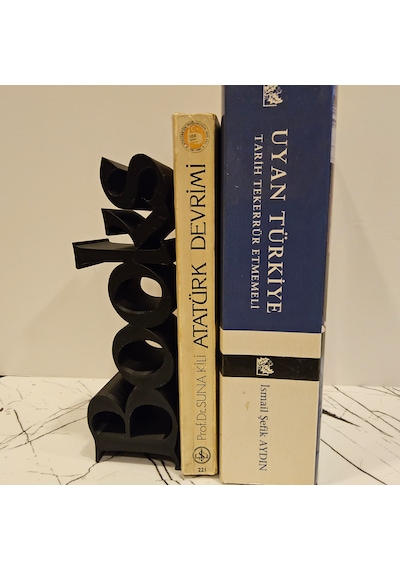 Kitap Tutucu Books Yazılı 3d -siyah