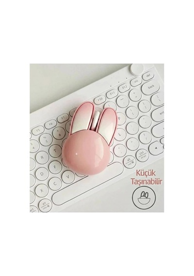 Northcity Tavşan Figürlü Kablosuz Mouse Pil Dahil Etiket Hediyeli Pembe