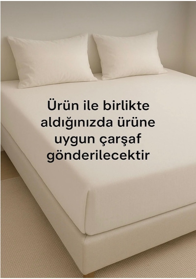 Uçkan Home %100 Pamuk Çift Kişilik Çarşaf 240x260--ekru Çarşaf Kırık Beyaz