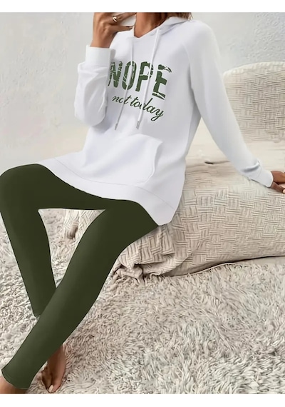 Tanla Butik Kadın Uzun Kollu Kapşonlu Bağcıklı Viskon Iki Iplik Sweat Yeşil