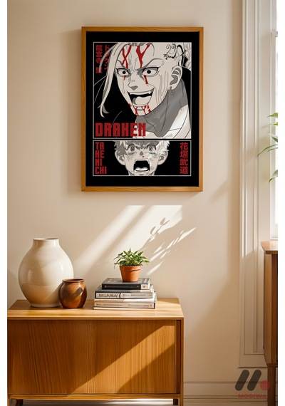 Tokyo Revengers Draken Poster, Ahşap Çerçeveli Duvar Tablosu - Anime Severlere Özel Hediye