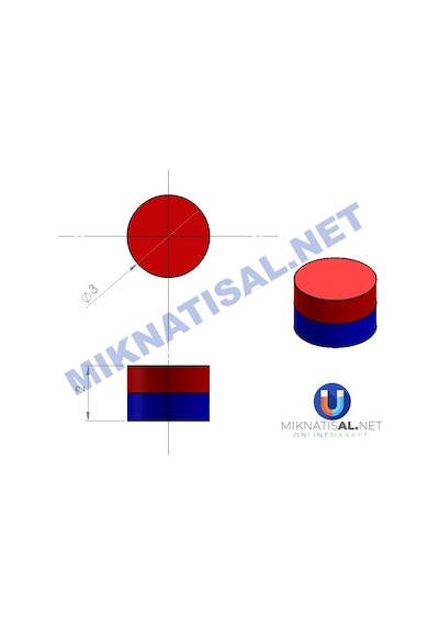 3X2Mm Silindir Disk Güçlü Neodyum Mıknatıs 100 Adet