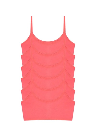 Armoris Özel Seri Kız Çocuk Pembe Yarım Atlet 6'lı Paket Yumuşak Likralı Renkli